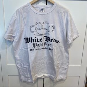 White Brothers Fight Gear T-Shirt MMA Club Brass Knuckles